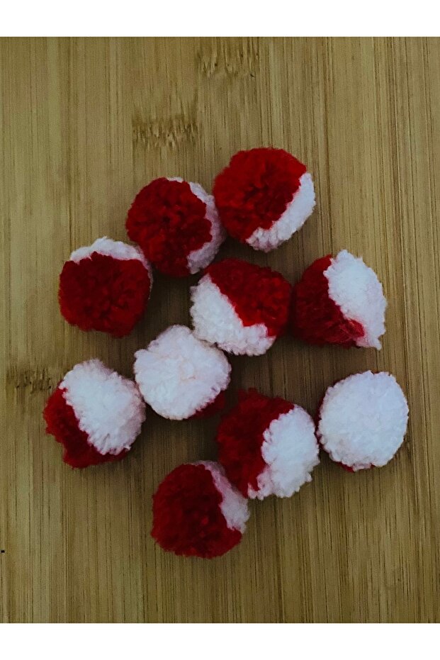 Wool Pompon Two-Color 10 Pieces