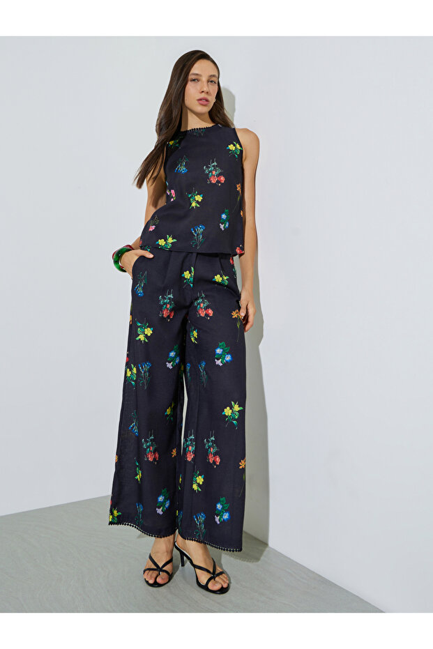 Floral Printed Top And Pant Set