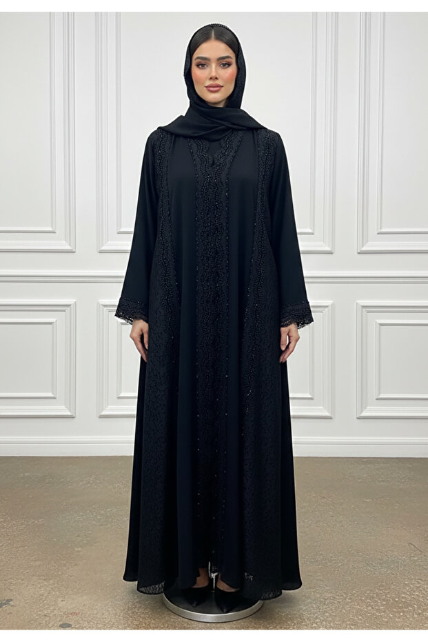 Elegance Embroidered Lace Abaya-901