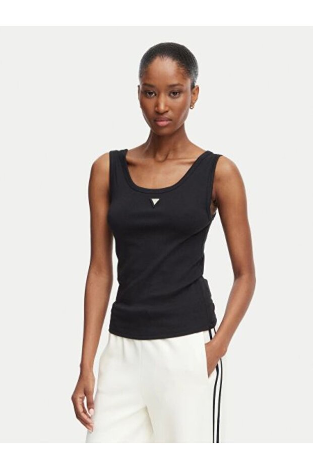 Black Logo Women's Strap Blouse