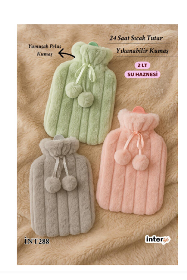 Plush Hot Water Bag 2Lt Int288 1Pc