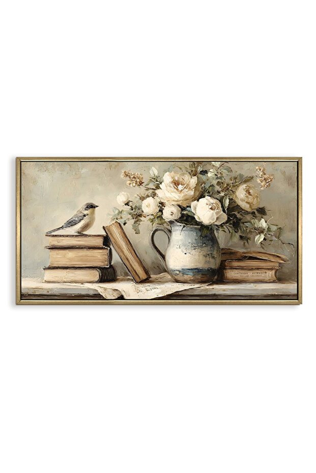 Signtouch Vintage Still Life Canvas Wall Art 60x80 cm With Outer Frame