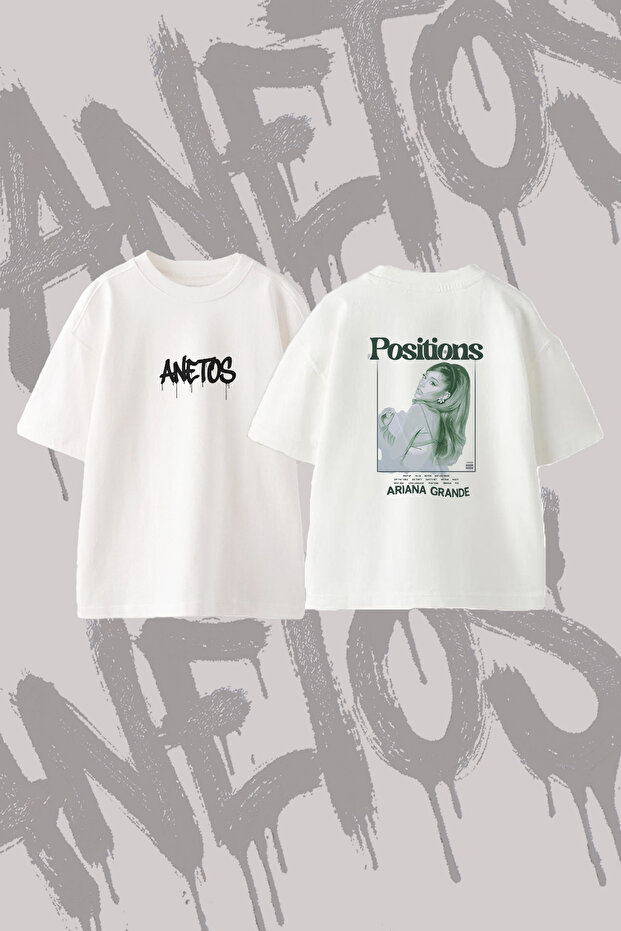 Ariana Grande_115 Design Back Printed Cotton White Oversize T-Shirt