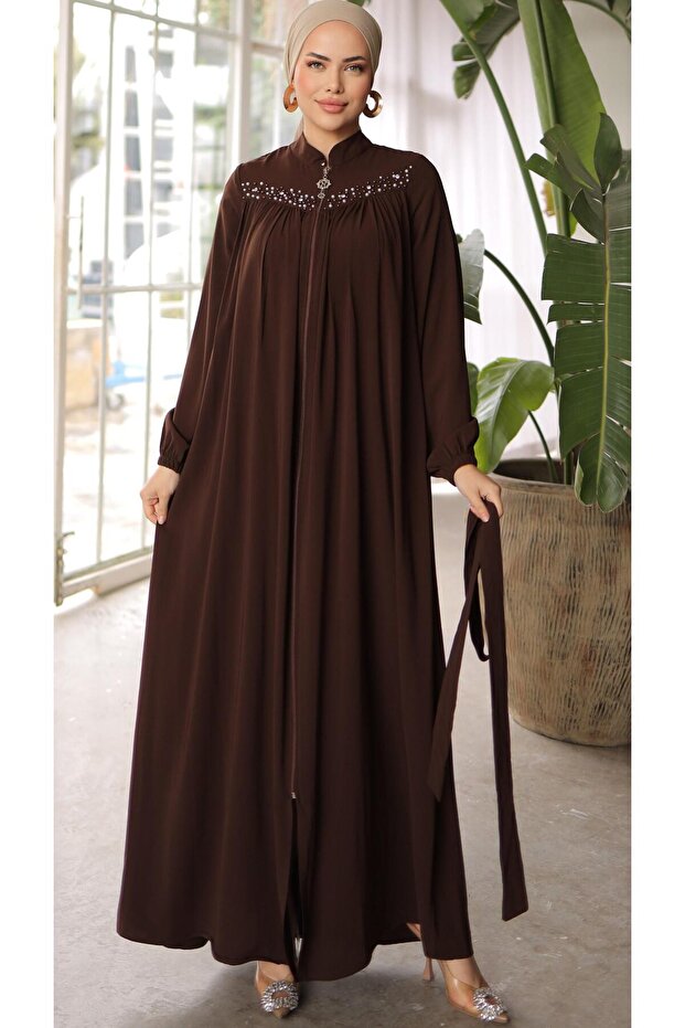 Ankanoor Medine Silk Robe B Beaded Ferace 145cm Anka255016