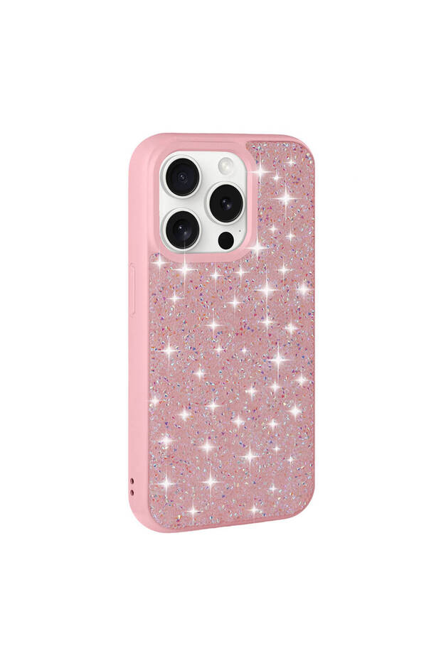 iPhone 15 Pro Case with Glitter Diamonds and Raised Camera Silicone Brsa
