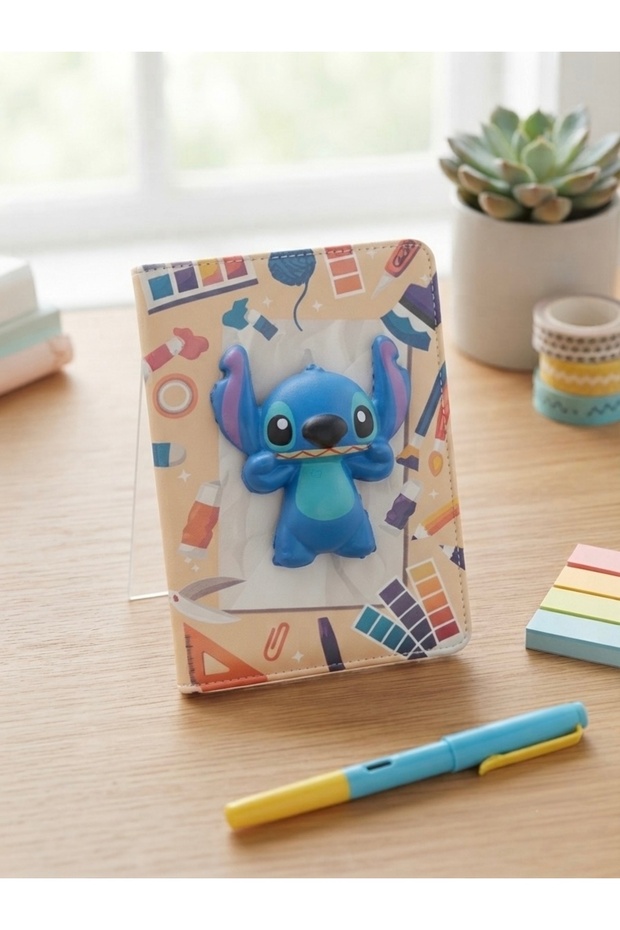 Stitch 3D Notebook 100 Lined Sheets دفتر مدرسي هدية ستيتش ثلاثي الأبعاد 100 ورقة مسطرة - 1
