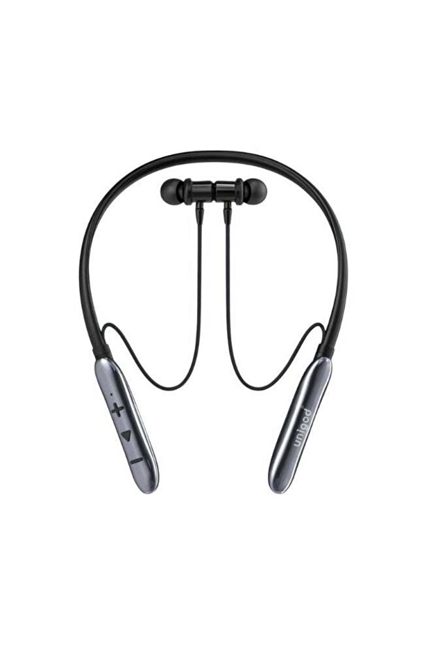 Generic Wireless Sport Neckband Headphones with Mic & Magnetic Earbuds Bluetooth 5.3 Silver/Black (Express)