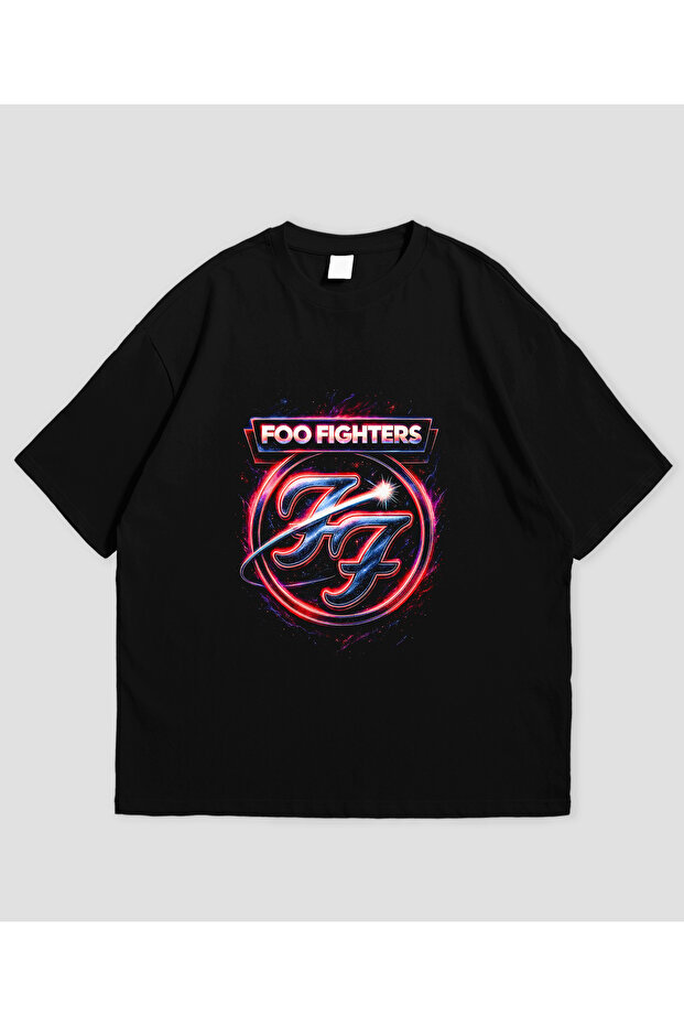 تي شيرت مطبوع عليه Foo Fighters للجنسين مقاس كبير