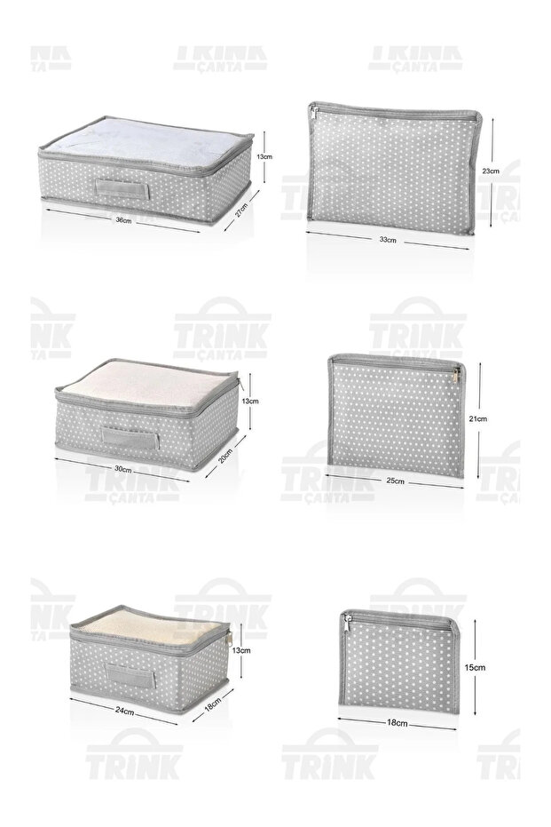 6-Piece Suitcase and Luggage Organizer Set * Mesh - Polka Dot - * 4-Piece Set *