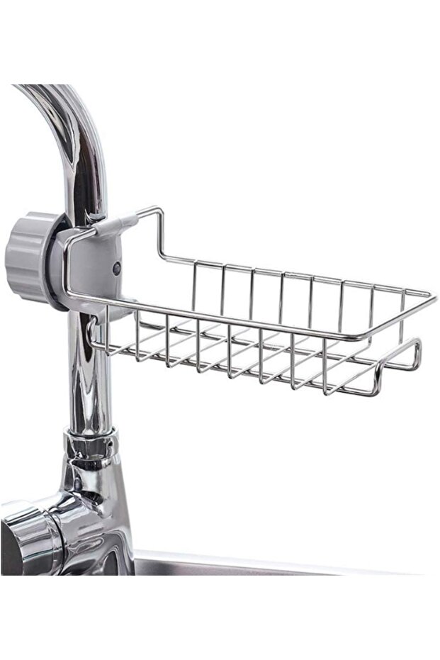 Kitchen Bathroom Shower Faucet Top Rack Soap Sponge Hanger Shelf Single Layer