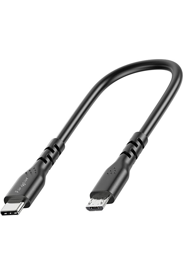 كابل USB C إلى مايكرو USB قصير، كابل USB 2.0 C إلى مايكرو USB يدعم مزامنة البيانات والشحن، متوافق مع أجهزة ماك بوك برو/PS4/إكس بوكس وأجهزة أندرويد OTC، بطول 1 قدم/30 سم