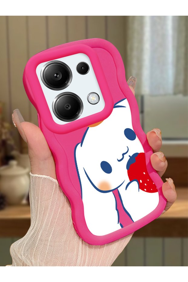 Redmi Note 13 Pro 4g Compatible Case with Camera Protector Red Silicone Couple Phone Case Line Pattern