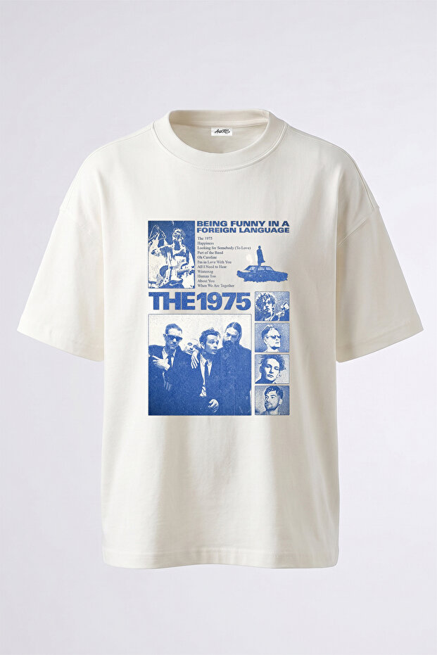 The 1975_1 Design Printed Oversize White T-Shirt