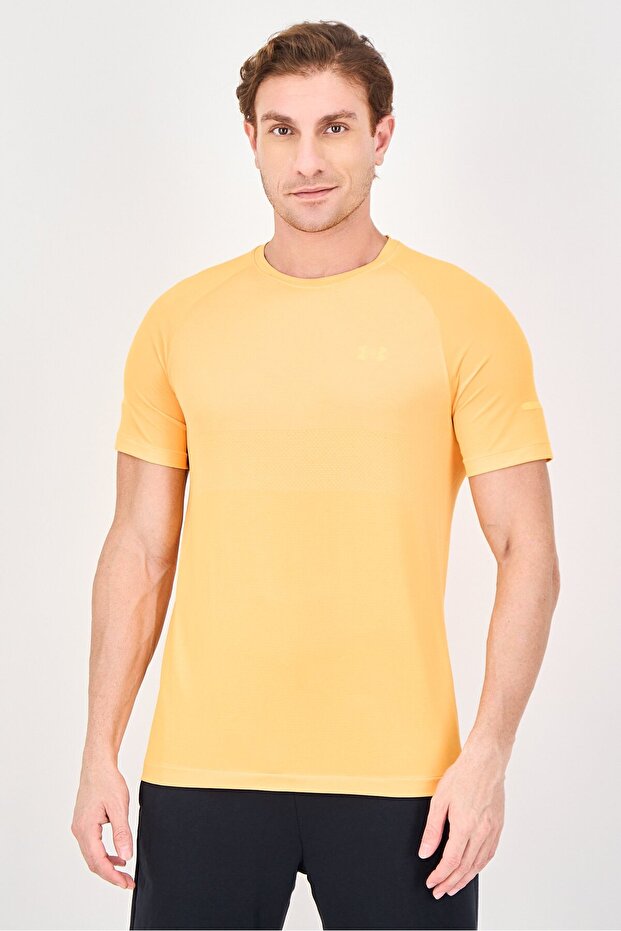 Men Fitted Short Sleeve Running T-Shirt, Orange