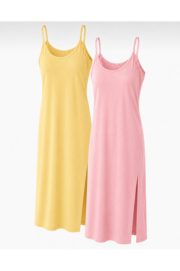 100% Cotton Strappy 2-Piece Combed Cotton Dress – Soft Texture, Suitable for Daily Use
