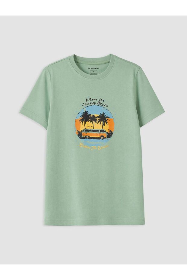 Crew Neck Printed Boy's T-Shirt