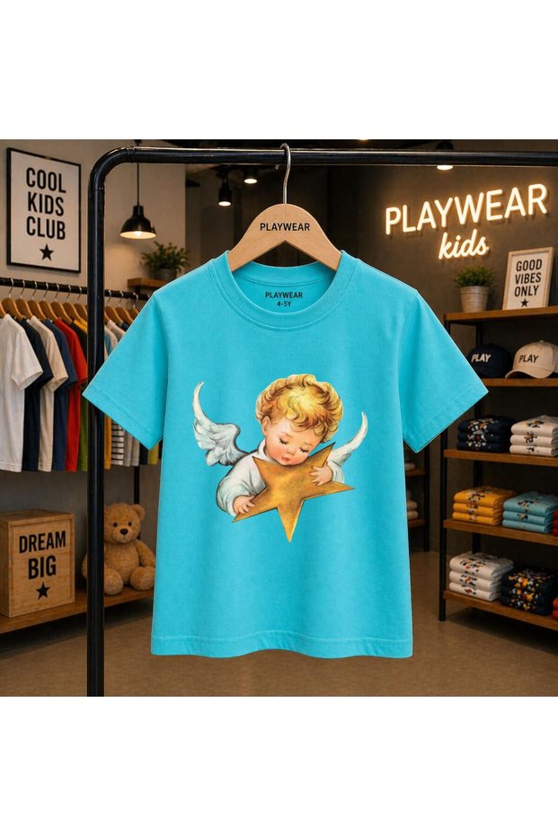 Baby Angel Printed 100% Kids Unisex T-Shirt 5 6 -7 8-9 10 -11 12 Years Old