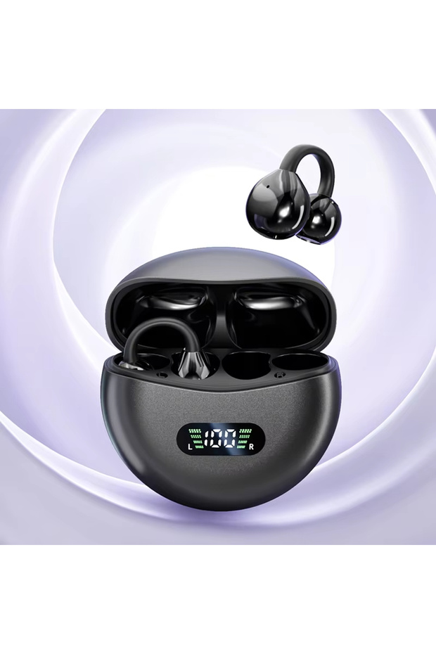 M79-Black New M79 Bluetooth Headset; Wireless Bluetooth 5.4 Earplug Clip-On Waterproof Sports Digita