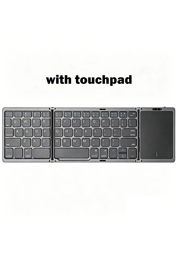 GR with Touchpad KEBIDUMEI Tri-fold Bluetooth Keyboard with Touchpad 3-Channel Multi-Device Recharge