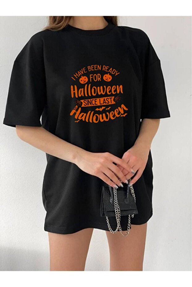 Unisex Halloween Printed Oversize T-Shirt