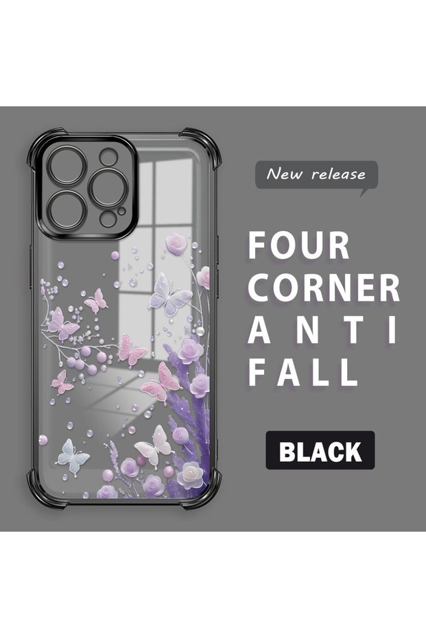 iPhone 15 Pro Max Compatible Transparent Back Four-Corner Reinforced Impact Protection Silicone Case