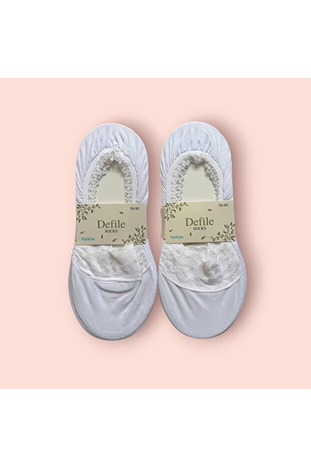Women's Patterned Lace Ballerina Socks, Pack of 2