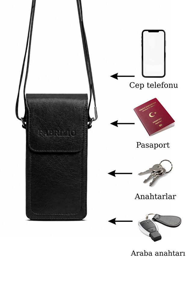 Vegan Leather Crossbody and Shoulder Bag with Phone and Passport Compartments