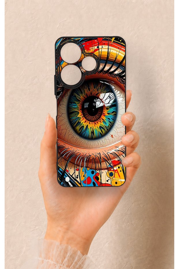 Redmi 13 4g Compatible Colorful Eye-Pop Pattern Silicone Case