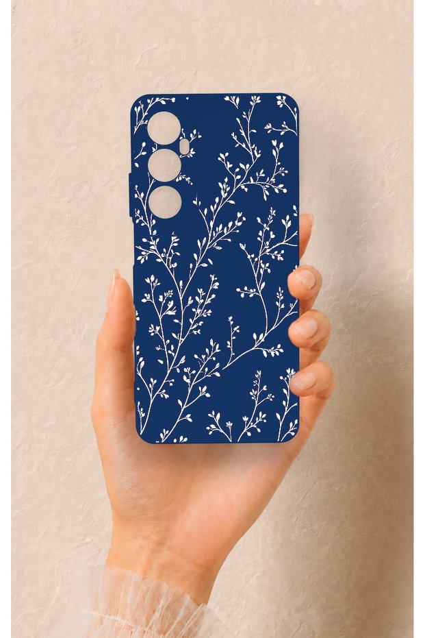 Realme C65 Compatible Thin Leaf Branch Pattern Silicone Case