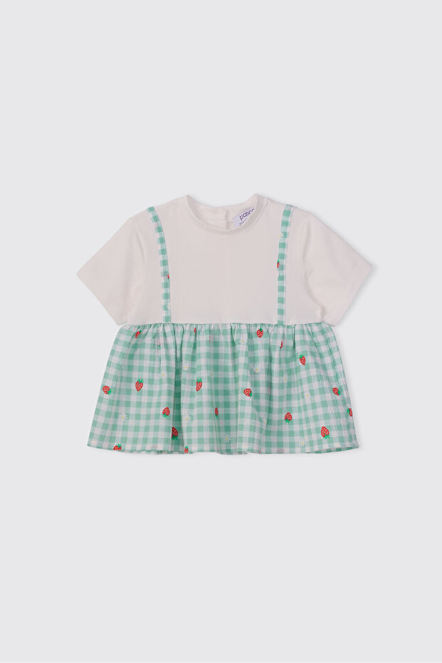 Baby Girl Short Sleeve Ecru T-Shirt