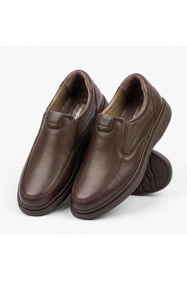 (Dimport) Heel Spur Detailed Inside and Outside Genuine Leather Very Comfortable Daily Comfort Men's Shoes Ka