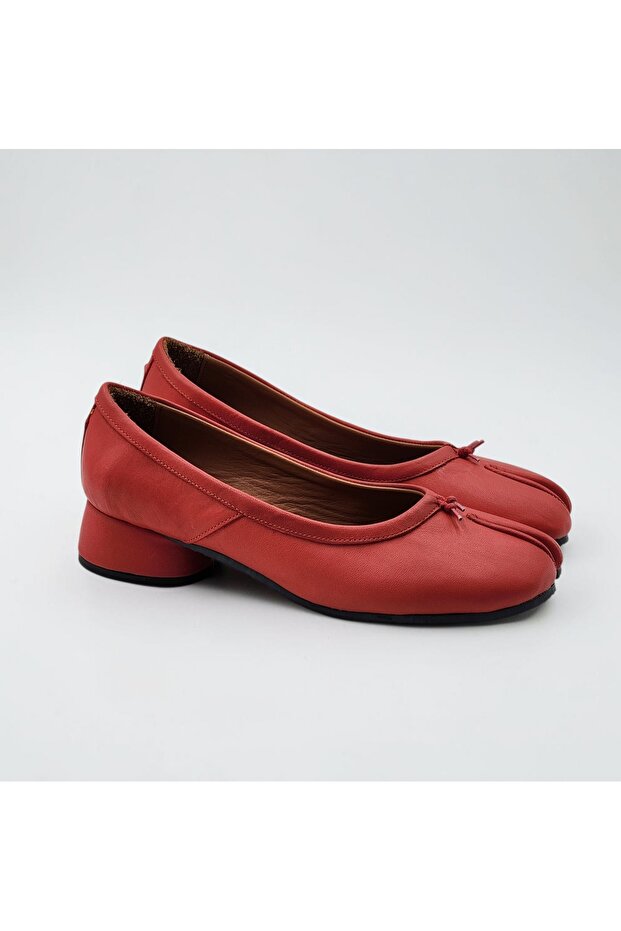 Women's Genuine Leather Heeled Tabi Shoes