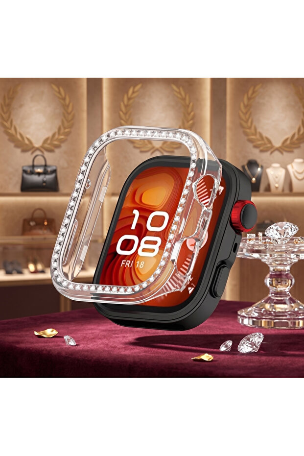 Huawei Watch Fit 5 Pro Compatible Rhinestone Case Protective Hard Pc Frame Shiny Glitter Protection Case