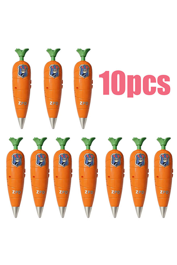 Bandai 10 pcs 1/3/6/10Pcs Zootopia 2 Carrot Recorder Pen | Judy & Nick Style for Kids | 60s Mini Rec