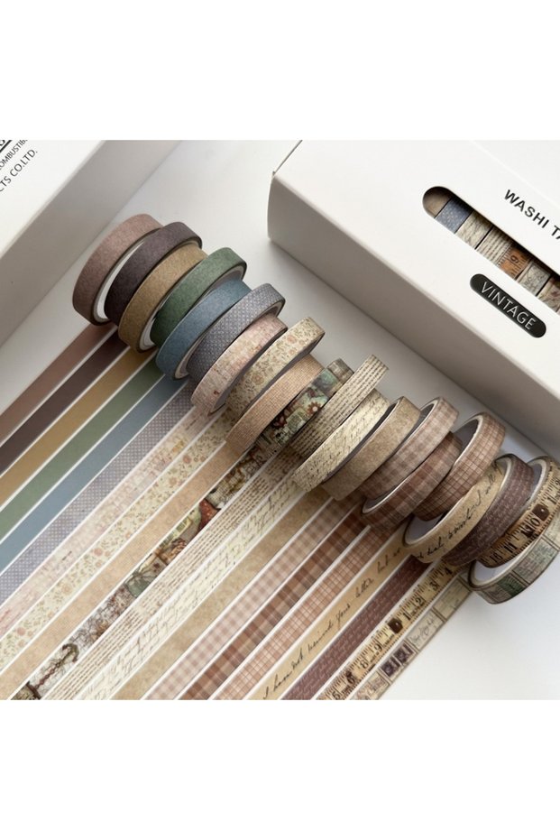 4 20 Rolls Of Retro Washi Tape Student Stationery Supplies DIY Background Decoration Tape School Gif