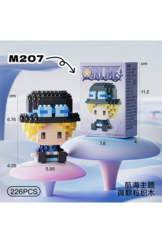 Bandai M207 New ONE PIECE Sun God Nika Luffy Micro Action Block Chopper Ace Buggy 3D Anime Model Ass