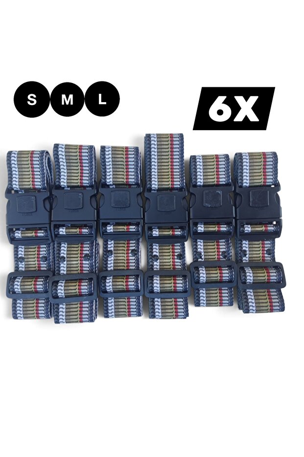 Set of 6 Suitcase Safety Belts, Suitcase Security Belt, Luggage Safety Belt (Suitable for Set Suitcases)