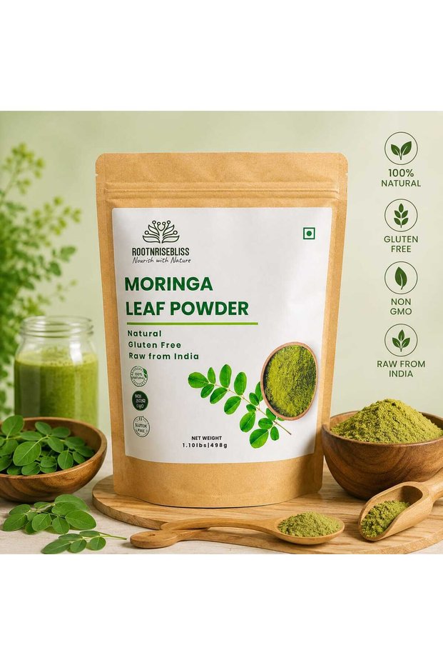 Moringa Leaf Powder for Smoothies & Drinks – 498g Natural Herbal Supplement, Nutrient-Rich Superfood for Energy, Immunity, Detox & Digestion, Supports Skin, Hair & Weight, Vegan & Non-GMO