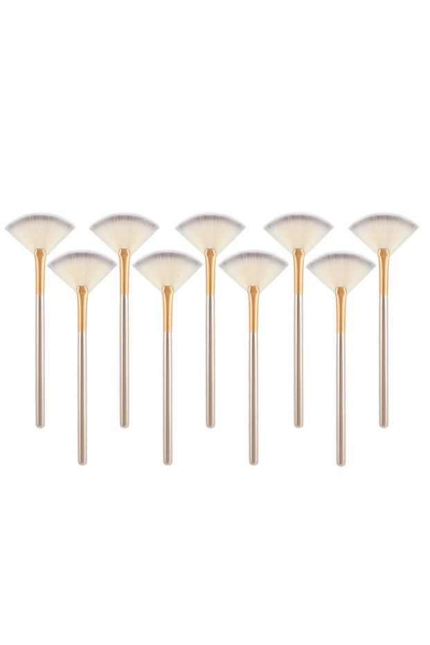 9pcs New Practical Facial Brushes Fan Makeup Brushes Soft Portable Mask Brushes Cosmetic Tools for L