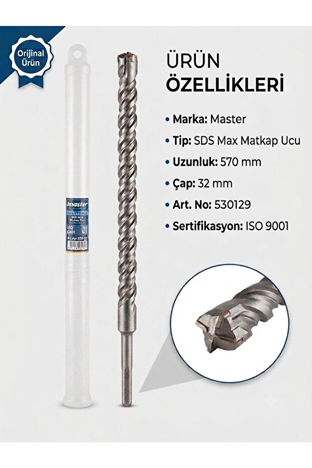 matkap ucu 32mmx570 mm