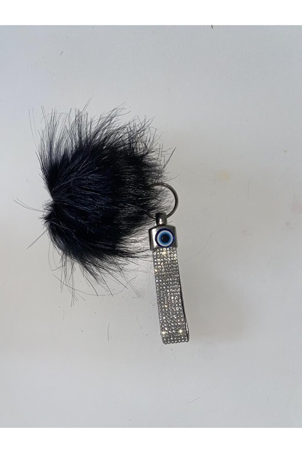 Black Feather Charm Full Stone Gift Keychain