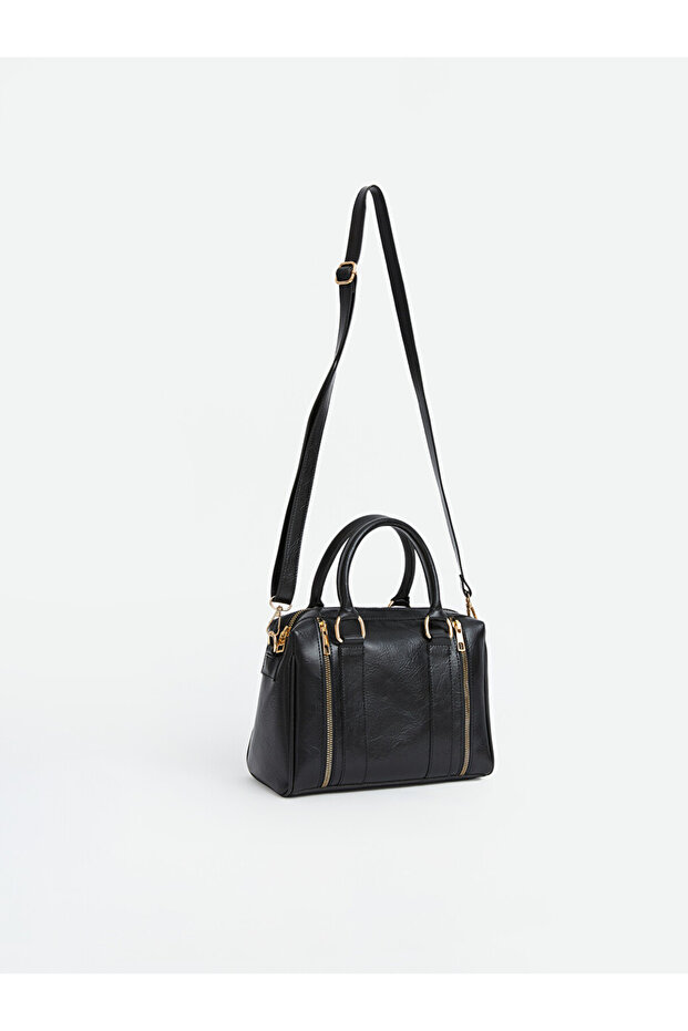 Leather look women's shoulder bag
