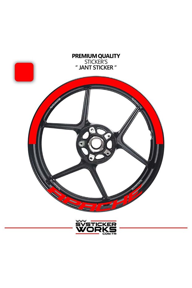 Tvs Apache Wheel Rim Strip – Half Rim Cover & Apache Lettering Sticker Set