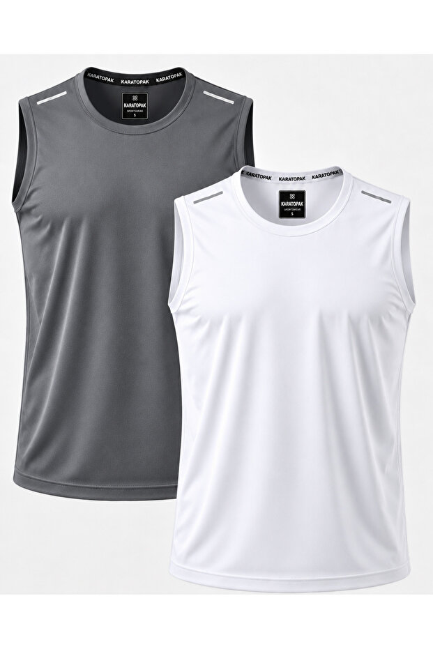 2-Pack Quick Dry Breathable Athletic Technical Athlete Zero Sleeve T-Shirt