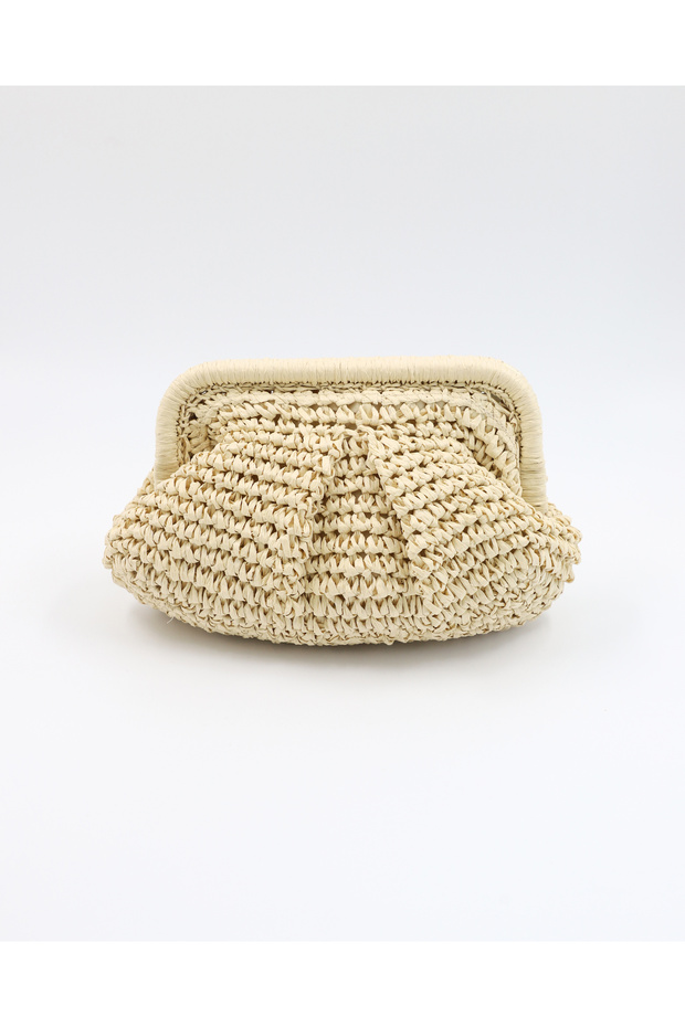 Women's Straw Chain Strap Clutch Bag