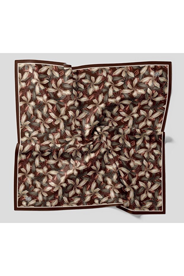 Women's Botanical Floral Pattern Sparkling Crystal Scarf with Silk Feel