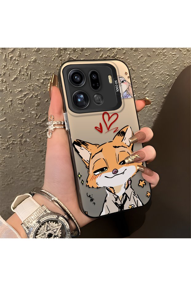 Oppo Find X9 Pro 5g Compatible Heart-Themed Fox Rabbit Printed Case, Matching Cover for Friends and Couples