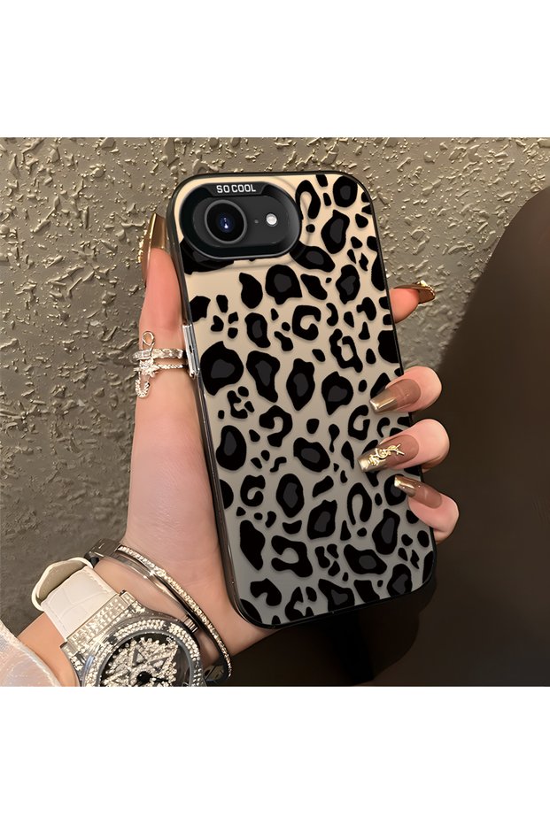 iPhone 17E Compatible High-Quality Black Leopard Phone Case, Shockproof Protective Cover
