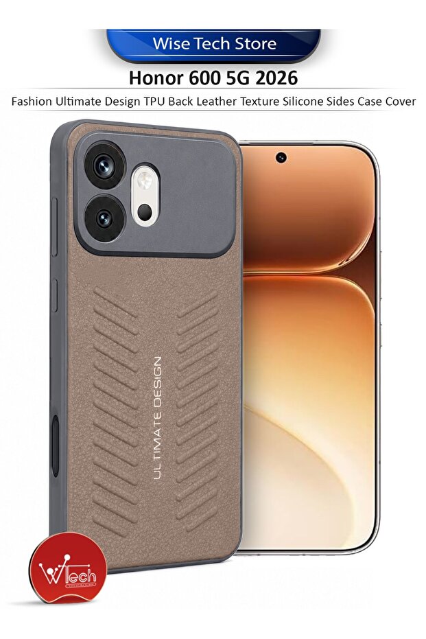 Honor 600 5G 2026 Fashion Ultimate Design TPU Back Leather Texture Silicone Sides Case Cover