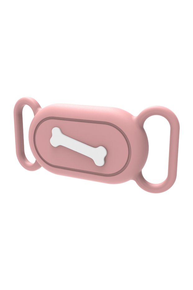 Pink - bone Dog Collar Holder for Samsung Galaxy SmartTag2,Waterproof Silicone Case for Galaxy Smart